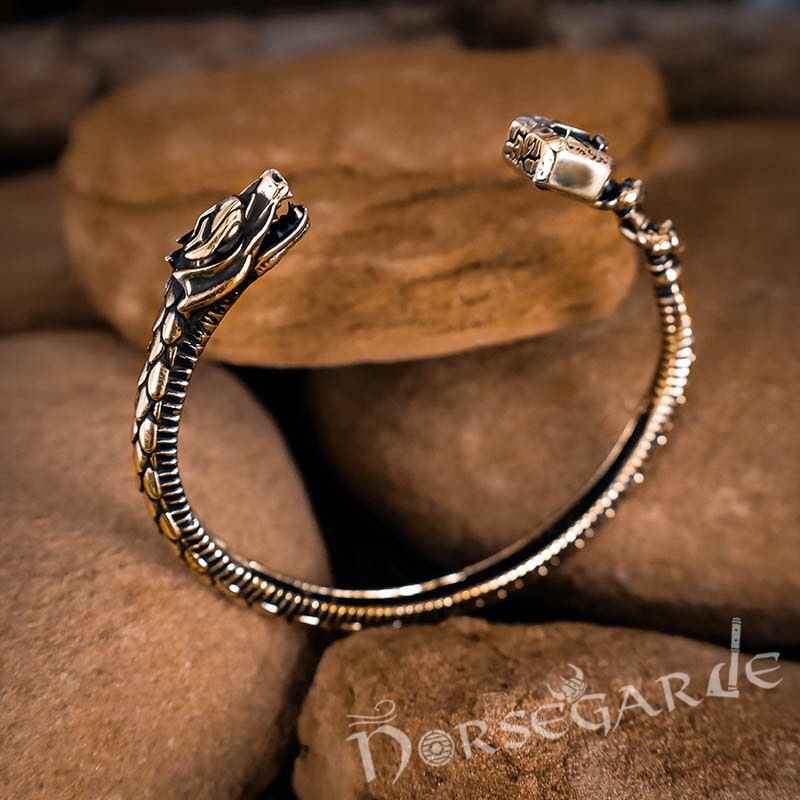 Handcrafted Saga of Ragnarok Bracelet - Bronze