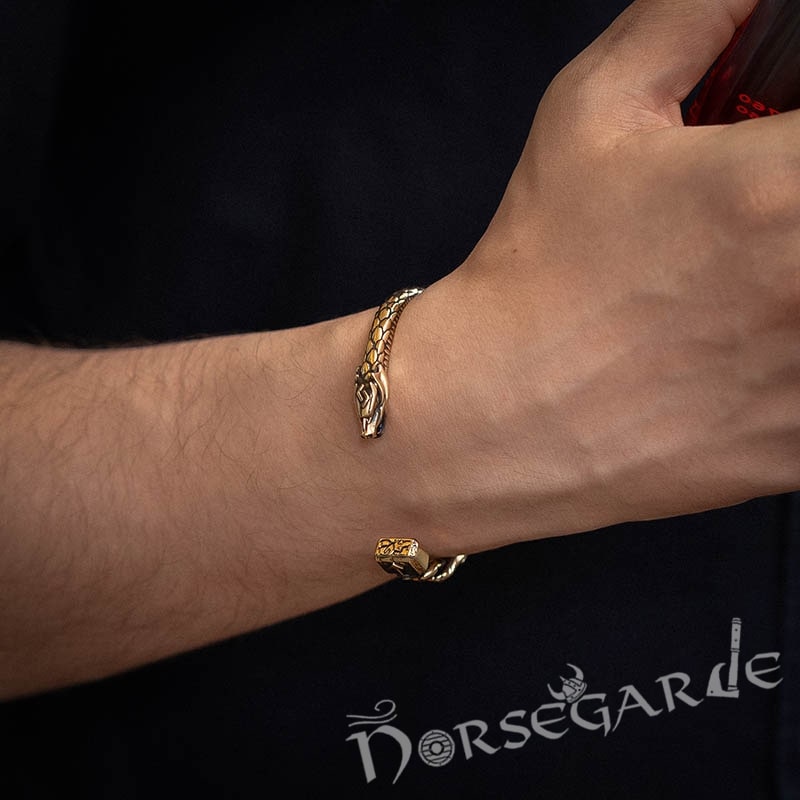 Handcrafted Saga of Ragnarok Bracelet - Bronze