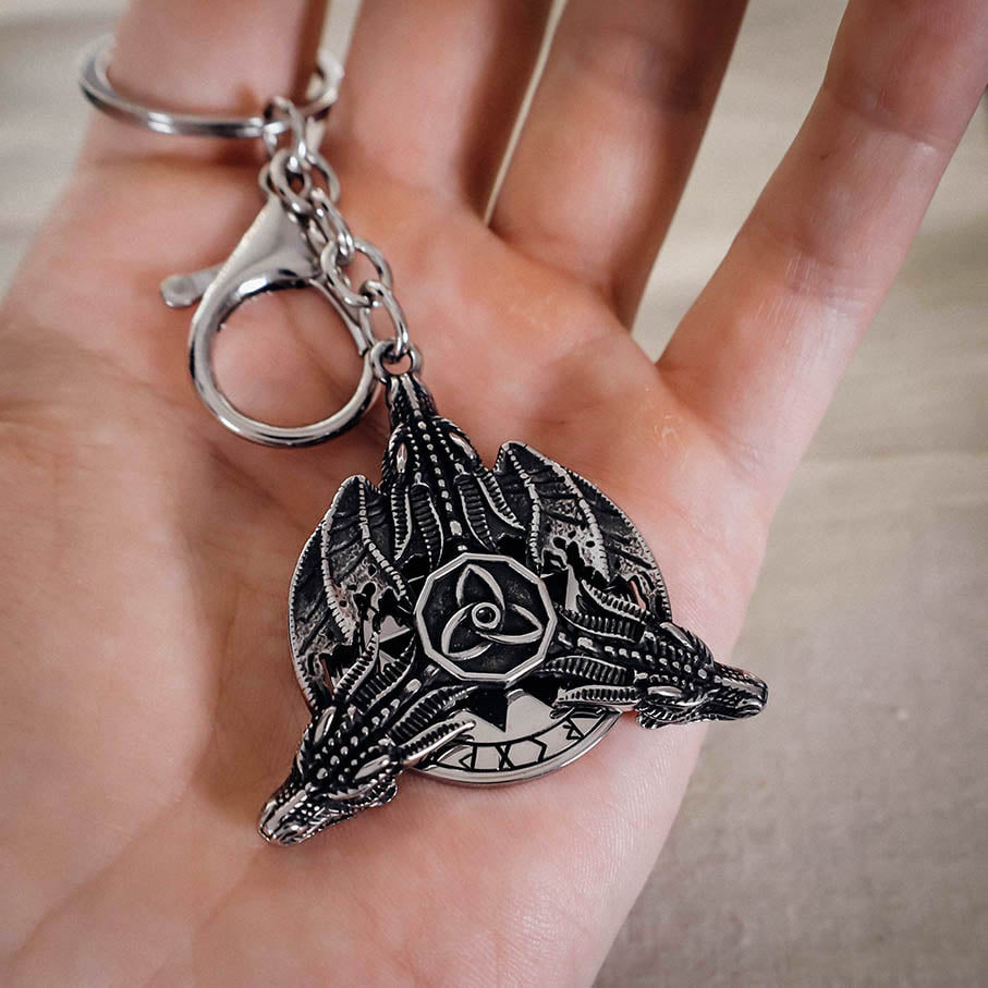 Fafnir Dragon Fidget Keychain - Stainless Steel