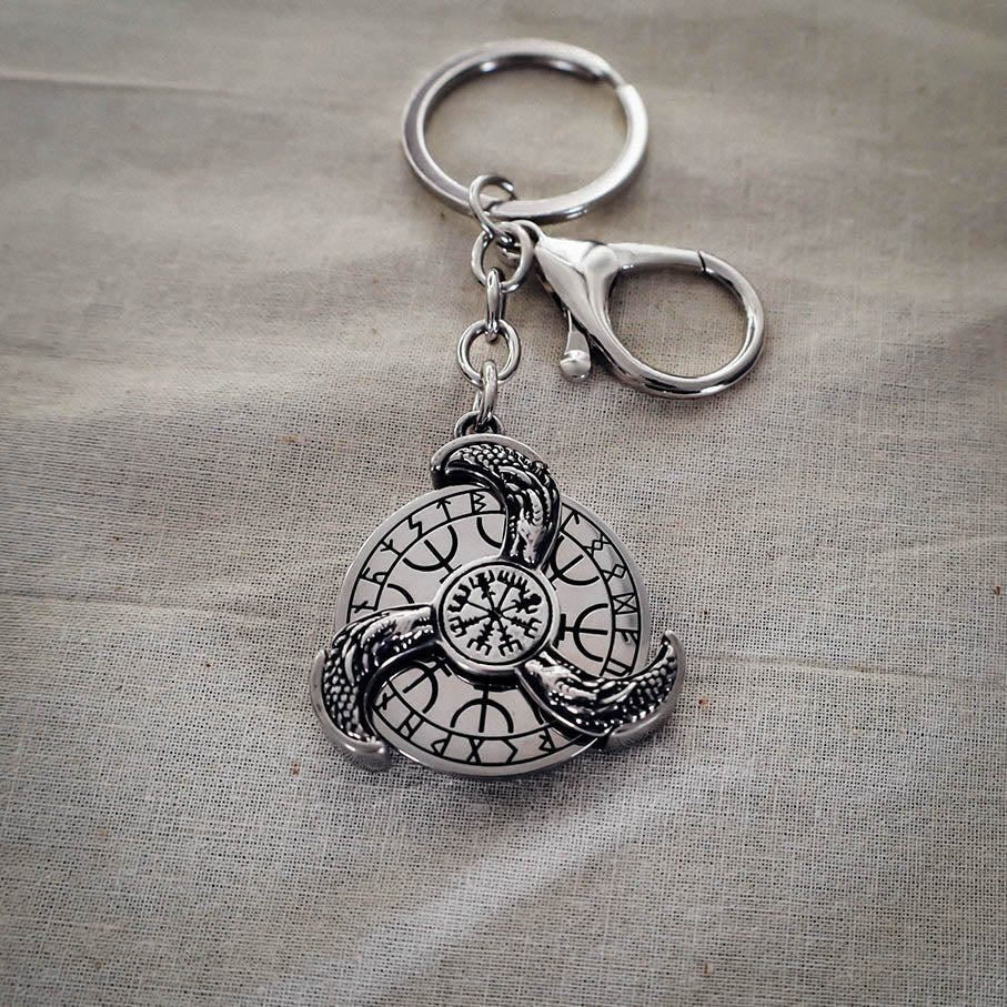 Norse Dragon Fidget Keychain Stainless Steel