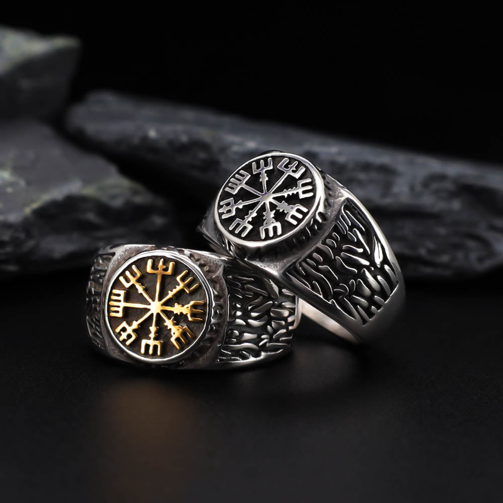 Vegvisir Runed Ring - Stainless Steel