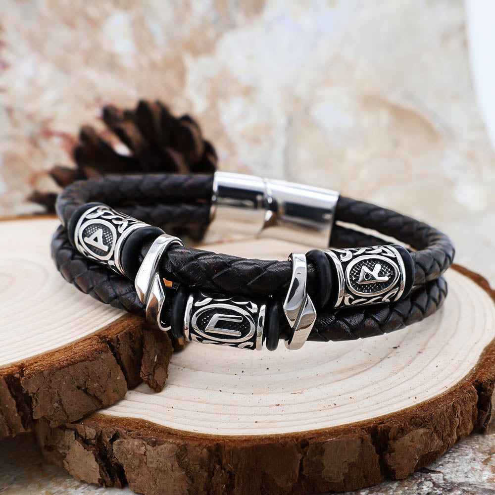 Thunderer's Oath Leather Bracelet