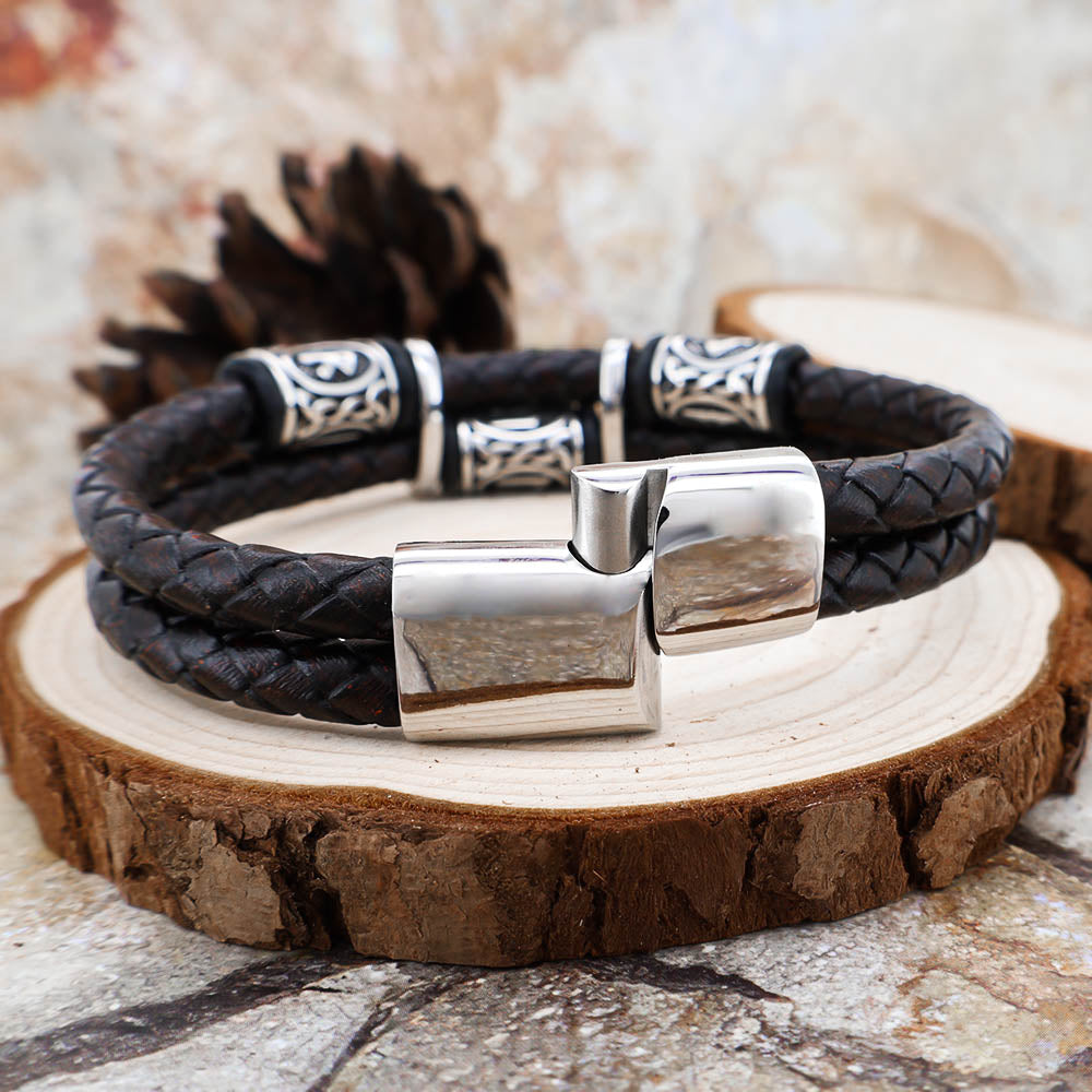 Thunderer's Oath Leather Bracelet