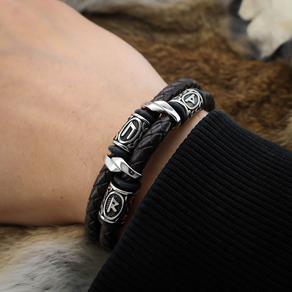 Thunderer's Oath Leather Bracelet