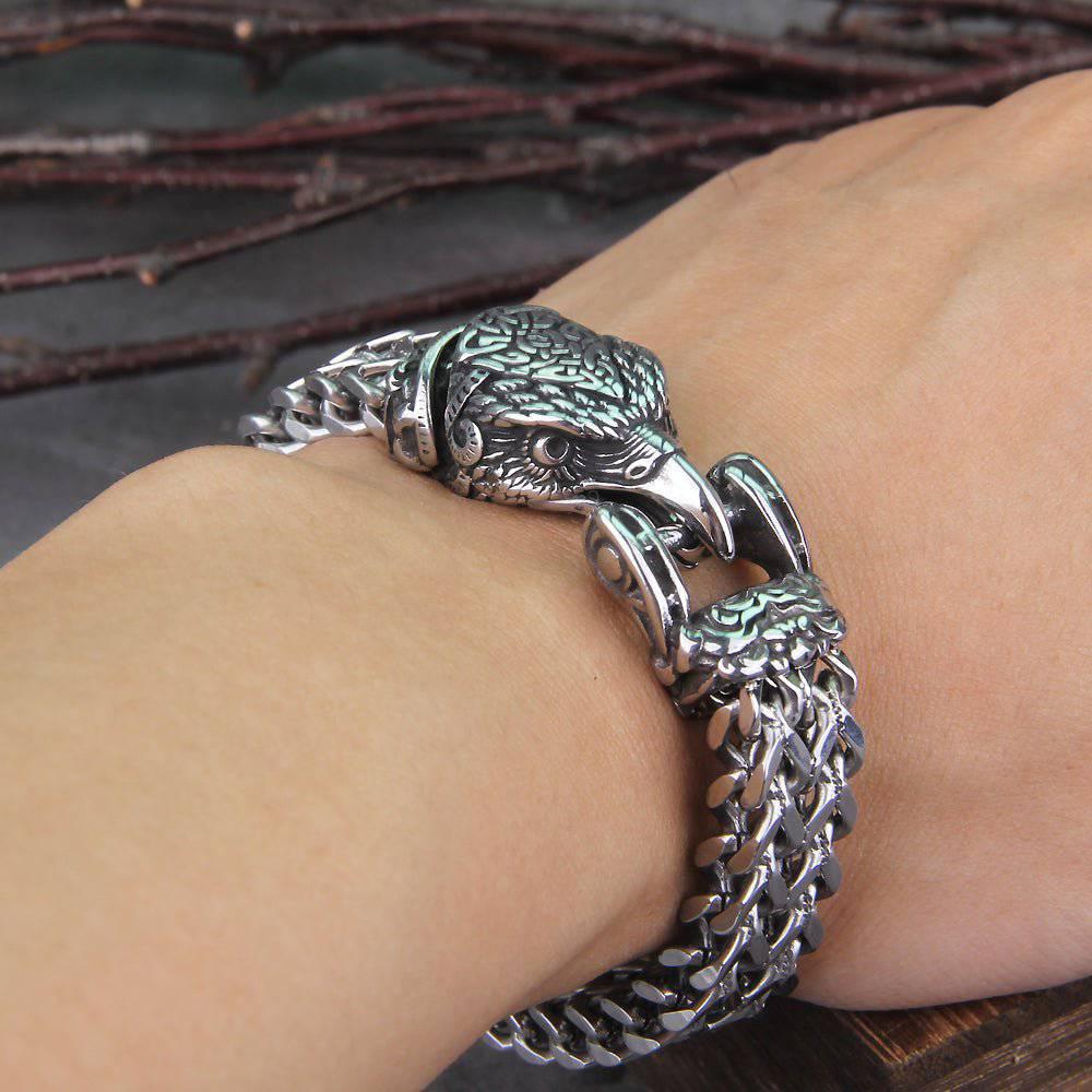 Celtic Eagle's Bite Heavy Chain Bracelet - Stainless Steel - Norsegarde