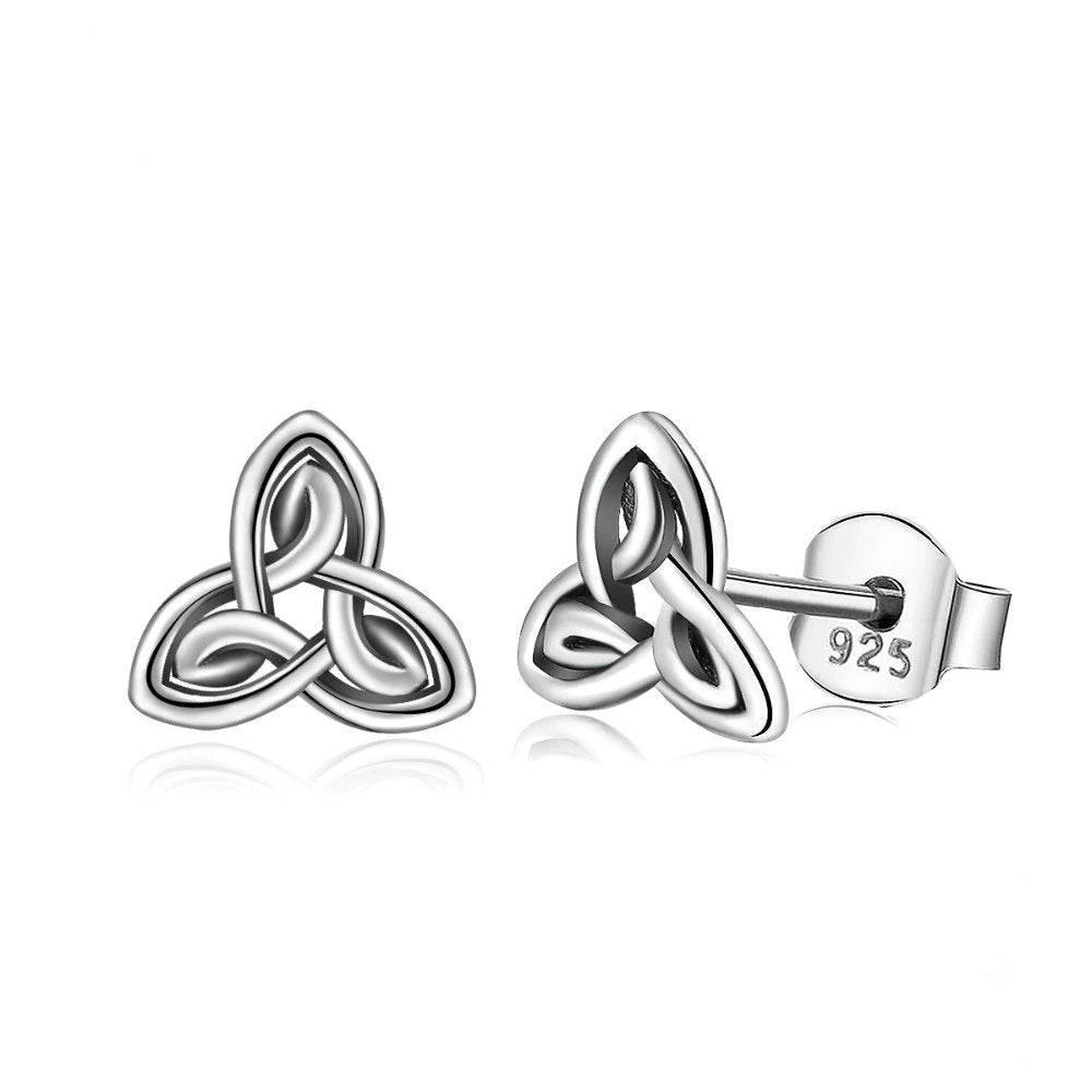 Celtic Knot Twist Stud Earrings - Sterling Silver - Norsegarde