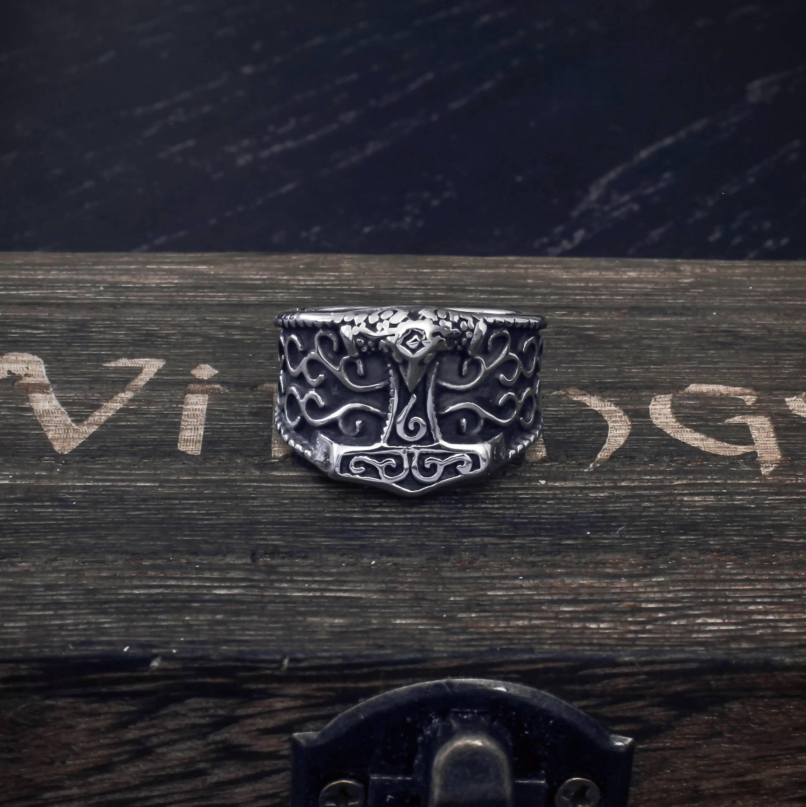 Celtic Thor's Hammer Ring - Stainless Steel - Norsegarde