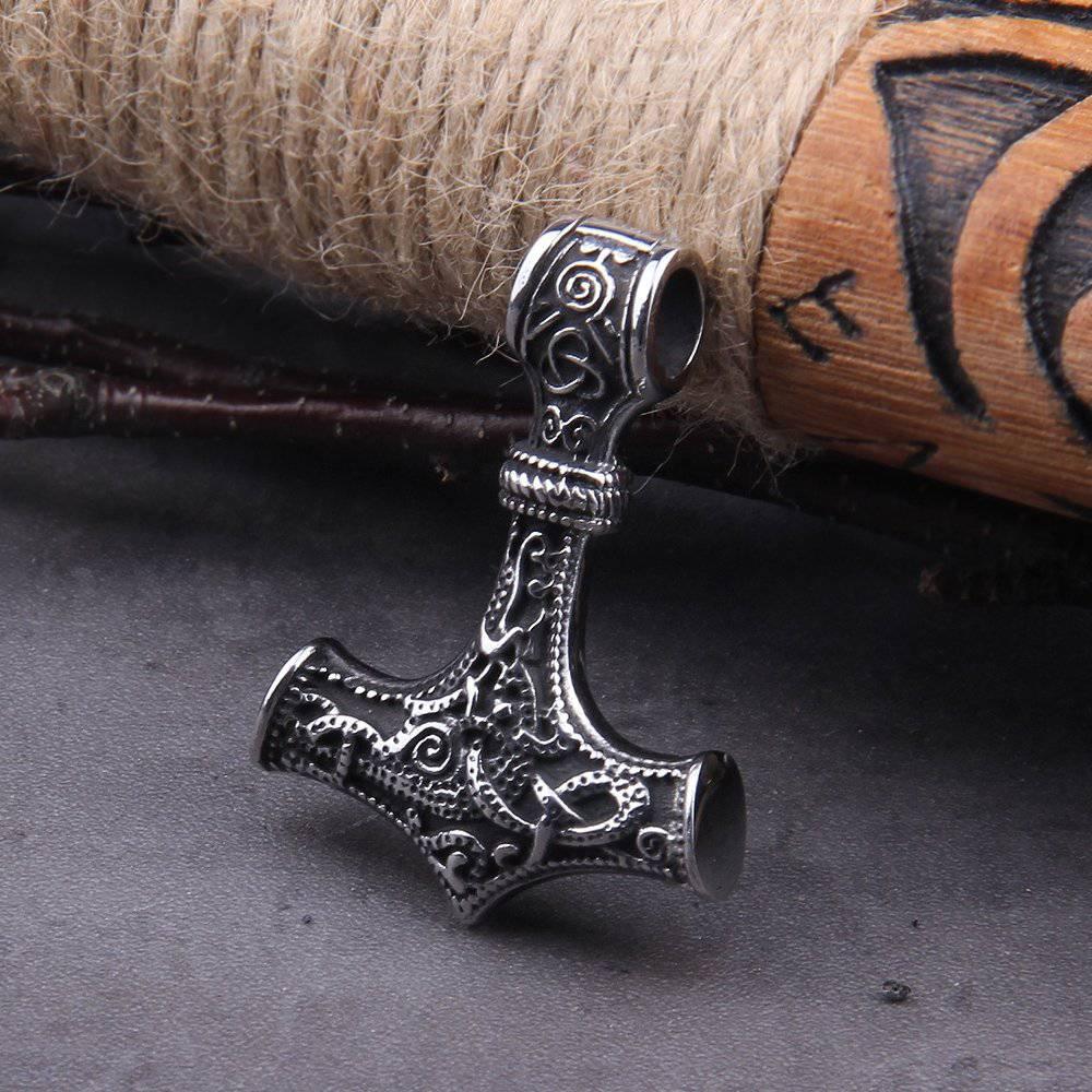 Celtic Wolf's Bite Ring Heavy Chain - Stainless Steel - Norsegarde