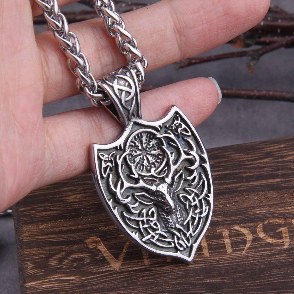 Cernunnos Celtic Shield Pendant - Stainless Steel - Norsegarde