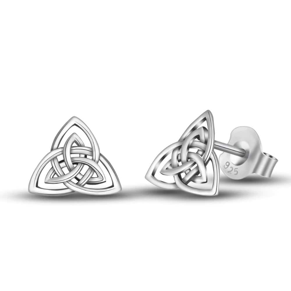 Double Celtic Knot Twist Stud Earrings - Sterling Silver - Norsegarde