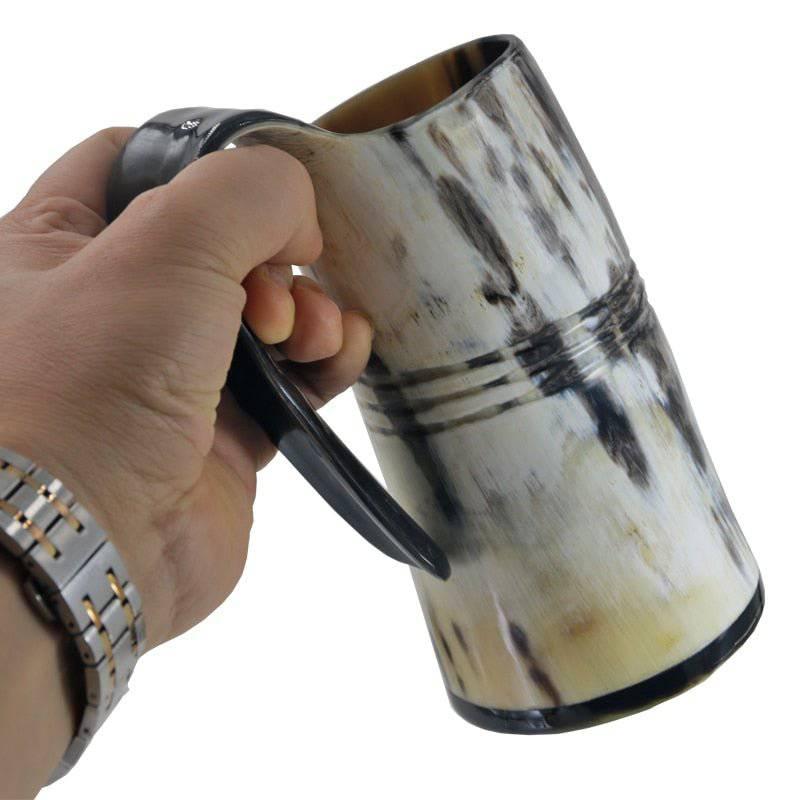 Drinking Horn Mug with Stripes - Norsegarde