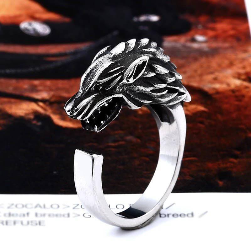 Fenrir Wolf Ring - Stainless Steel - Norsegarde