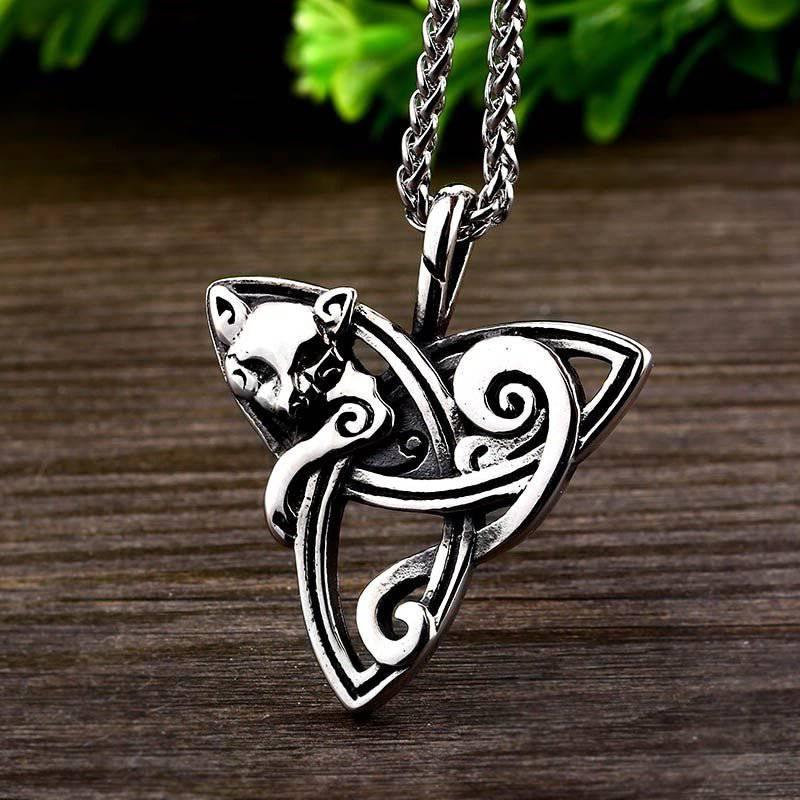 Fox Celtic Knot Pendant - Stainless Steel - Norsegarde