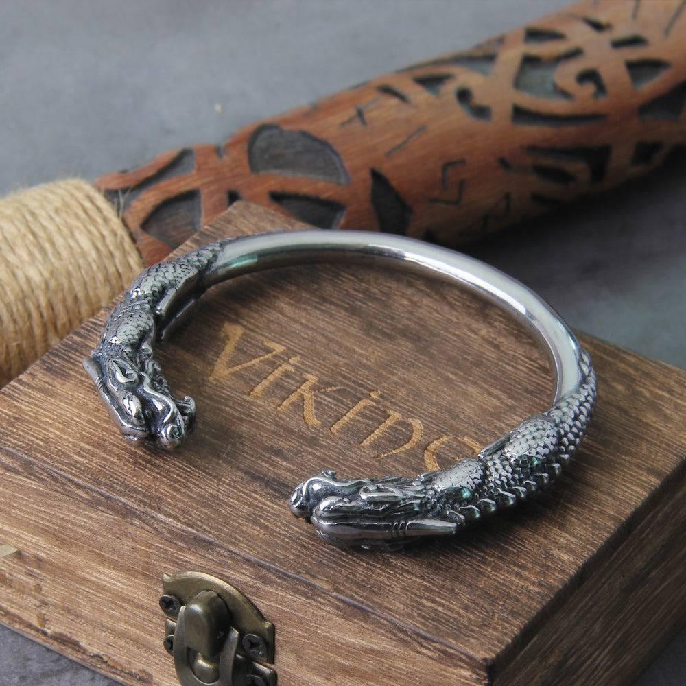 Guardian Fafnir Torc Bracelet - Stainless Steel - Norsegarde