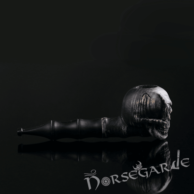 Handcarved Skull Smoking Pipe - Ash Tree - Norsegarde