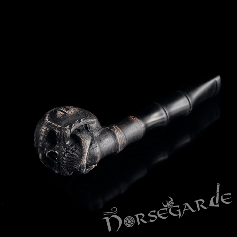 Handcarved Skull Smoking Pipe - Ash Tree - Norsegarde