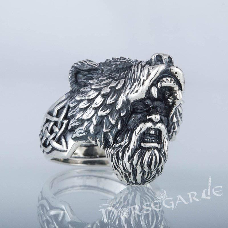 Handcrafted Bear Berserker Ring - Sterling Silver - Norsegarde