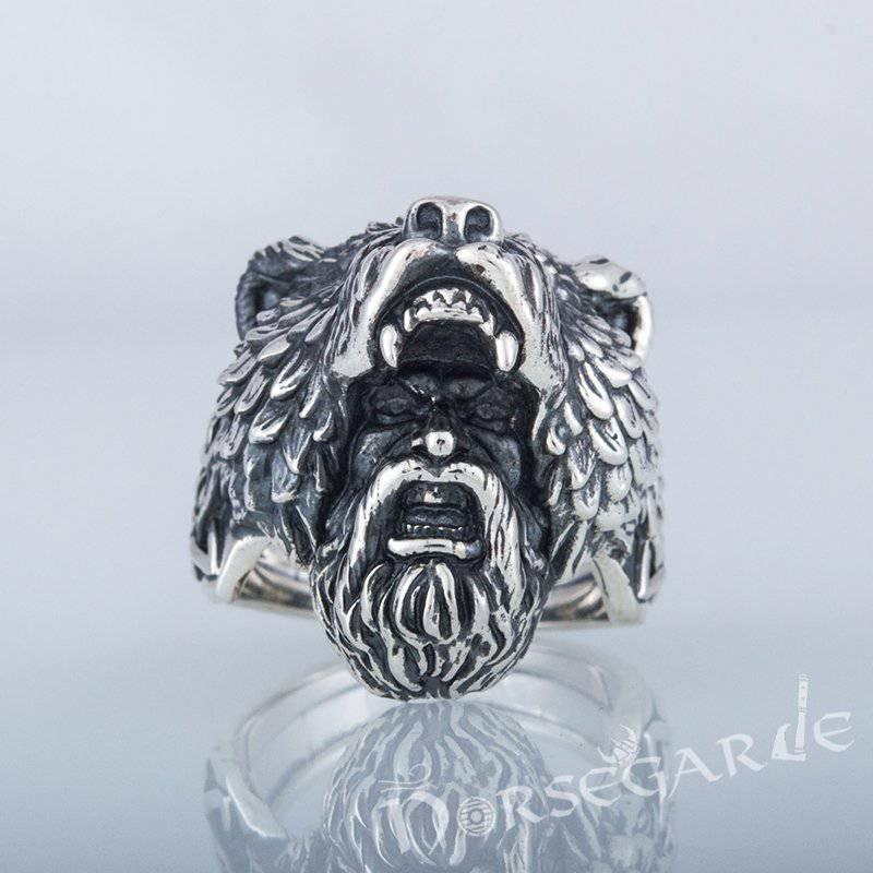Handcrafted Bear Berserker Ring - Sterling Silver - Norsegarde