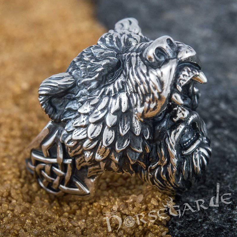 Handcrafted Bear Berserker Ring - Sterling Silver - Norsegarde