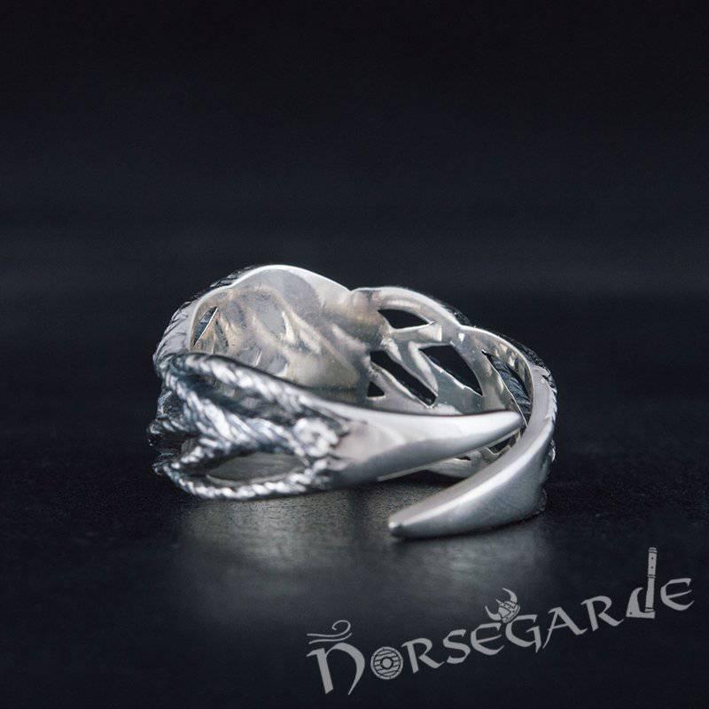 Handcrafted Brambles Valknut Band - Sterling Silver - Norsegarde