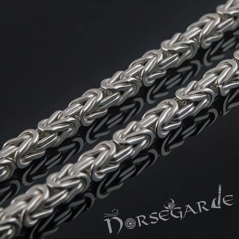 Handcrafted Byzantine Chain with Wolves - Sterling Silver - Norsegarde