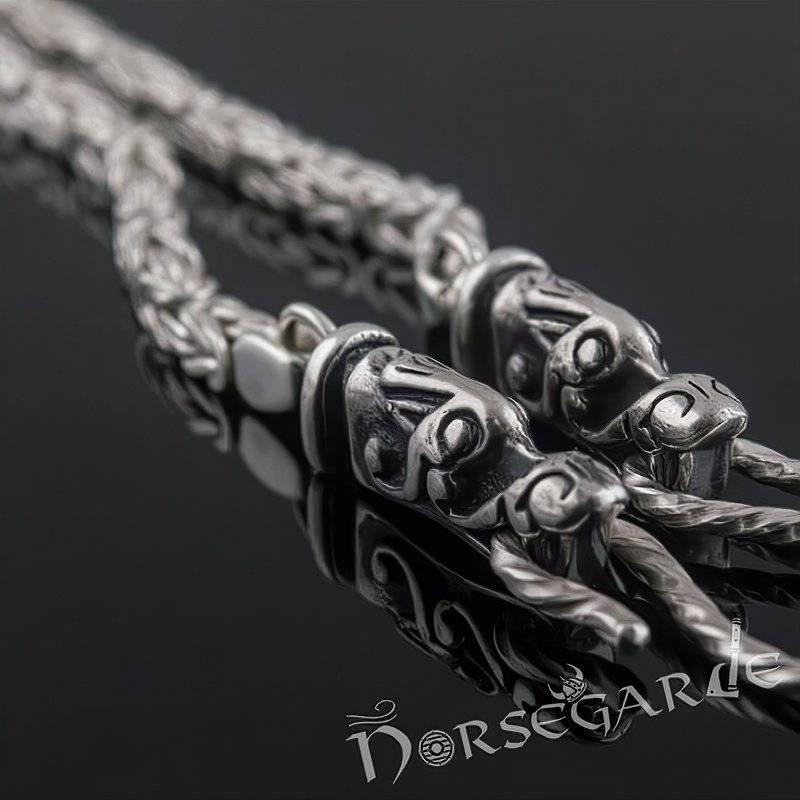 Handcrafted Byzantine Chain with Wolves - Sterling Silver - Norsegarde