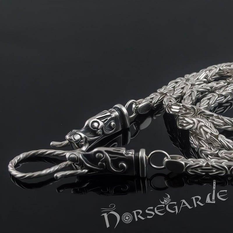 Handcrafted Byzantine Chain with Wolves - Sterling Silver - Norsegarde