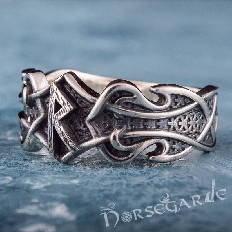 Handcrafted Celt Ornament Raido Band - Sterling Silver - Norsegarde