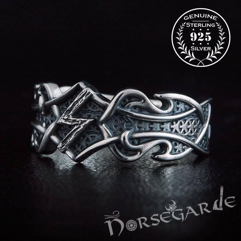 Handcrafted Celt Ornament Sowilo Band - Sterling Silver - Norsegarde