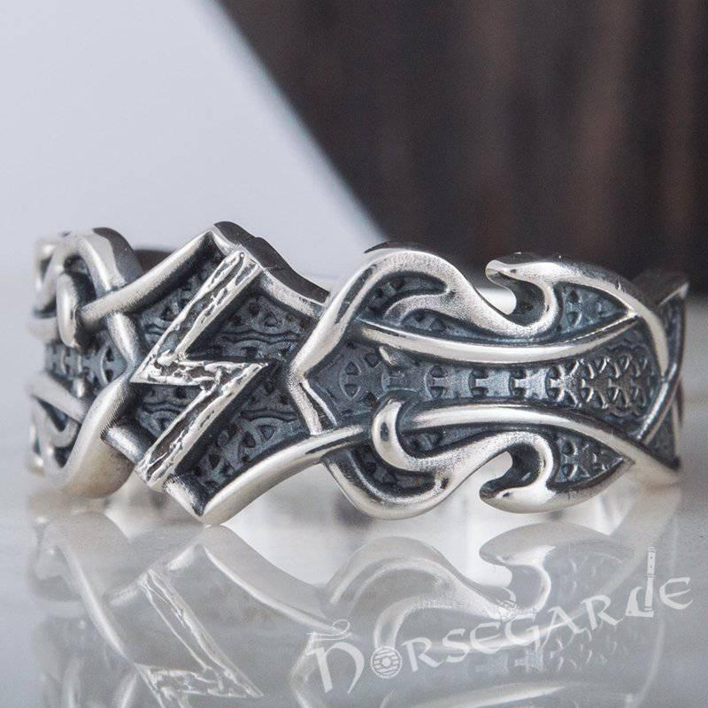 Handcrafted Celt Ornament Sowilo Band - Sterling Silver - Norsegarde