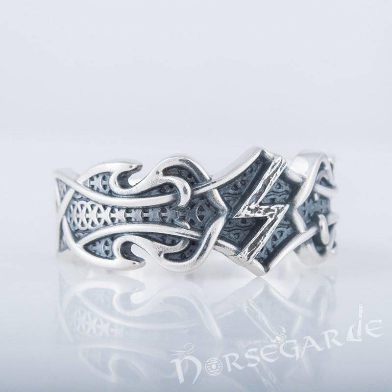 Handcrafted Celt Ornament Sowilo Band - Sterling Silver - Norsegarde