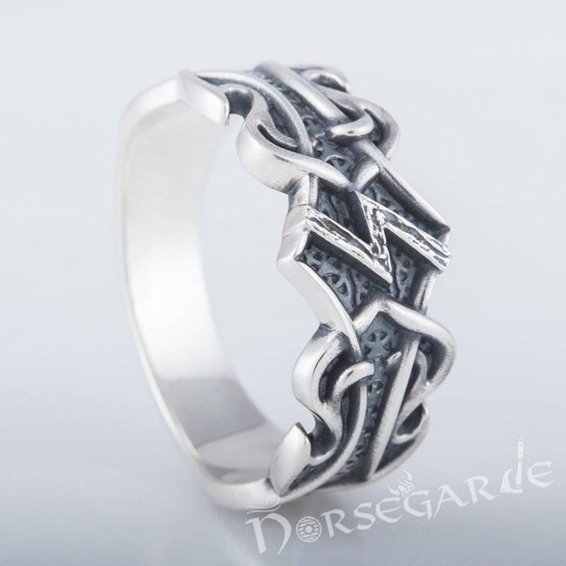 Handcrafted Celt Ornament Sowilo Band - Sterling Silver - Norsegarde