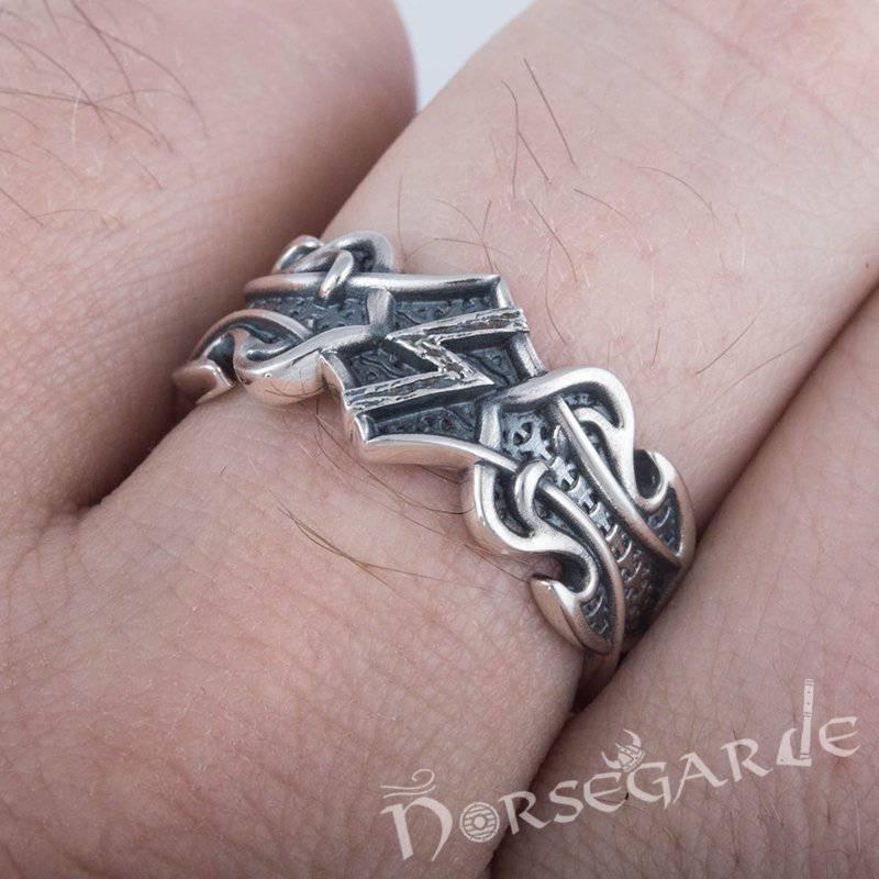 Handcrafted Celt Ornament Sowilo Band - Sterling Silver - Norsegarde