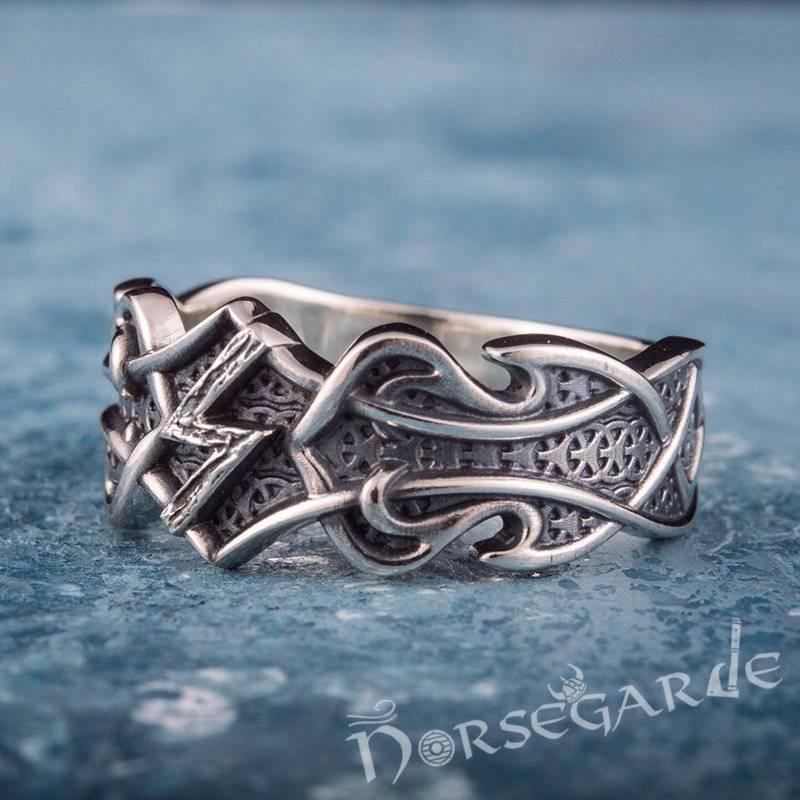 Handcrafted Celt Ornament Sowilo Band - Sterling Silver - Norsegarde