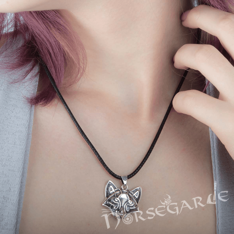 Handcrafted Celtic Fox Pendant - Sterling Silver - Norsegarde
