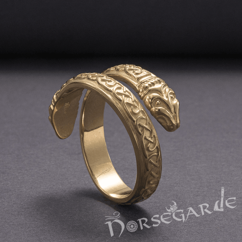 Handcrafted Celtic Jormungandr Band - Gold - Norsegarde