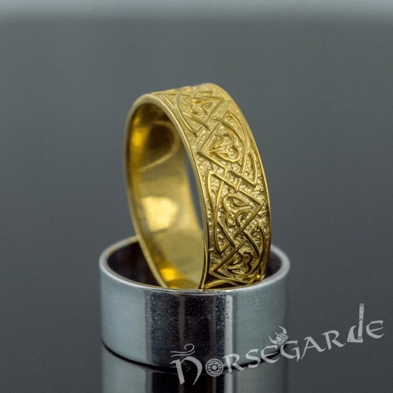 Handcrafted Celtic Ornamental Band - Gold - Norsegarde