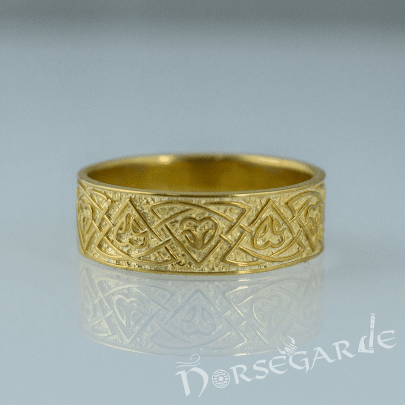 Handcrafted Celtic Ornamental Band - Gold - Norsegarde