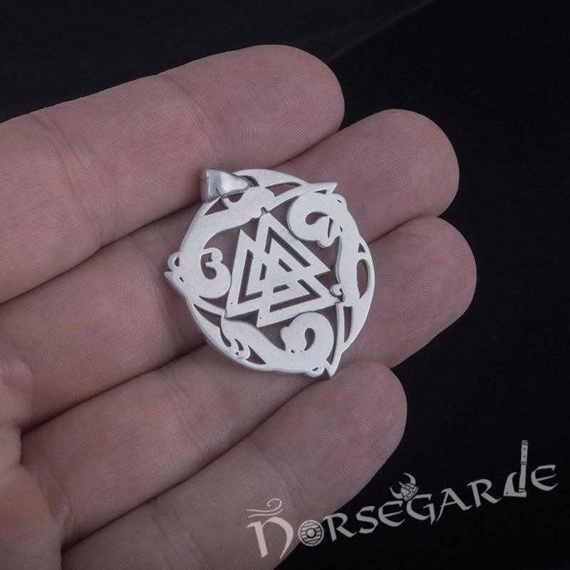 Handcrafted Celtic Valknut Pendant - Sterling Silver - Norsegarde