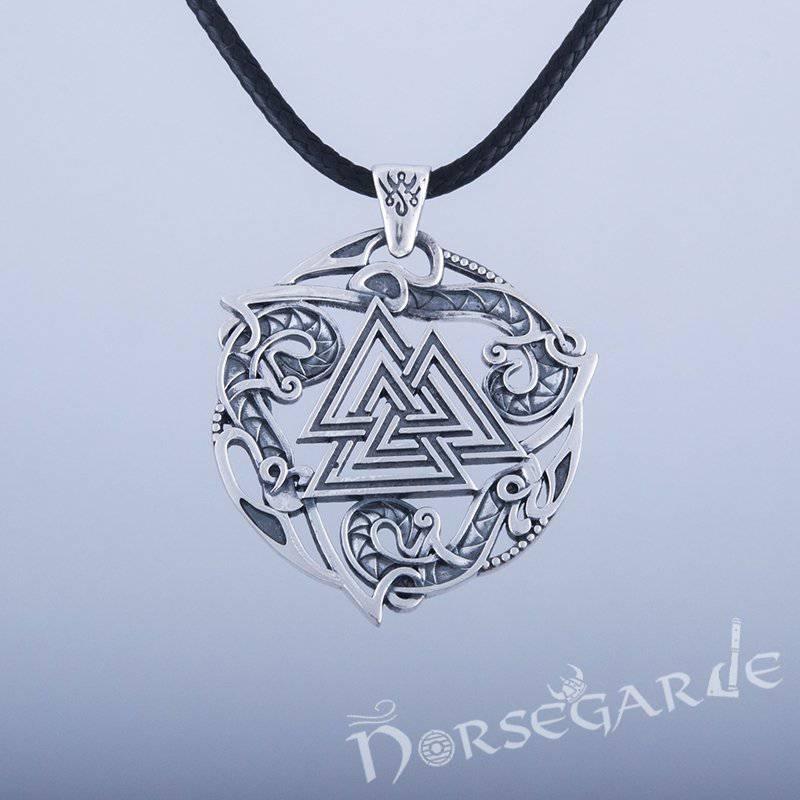 Handcrafted Celtic Valknut Pendant - Sterling Silver - Norsegarde