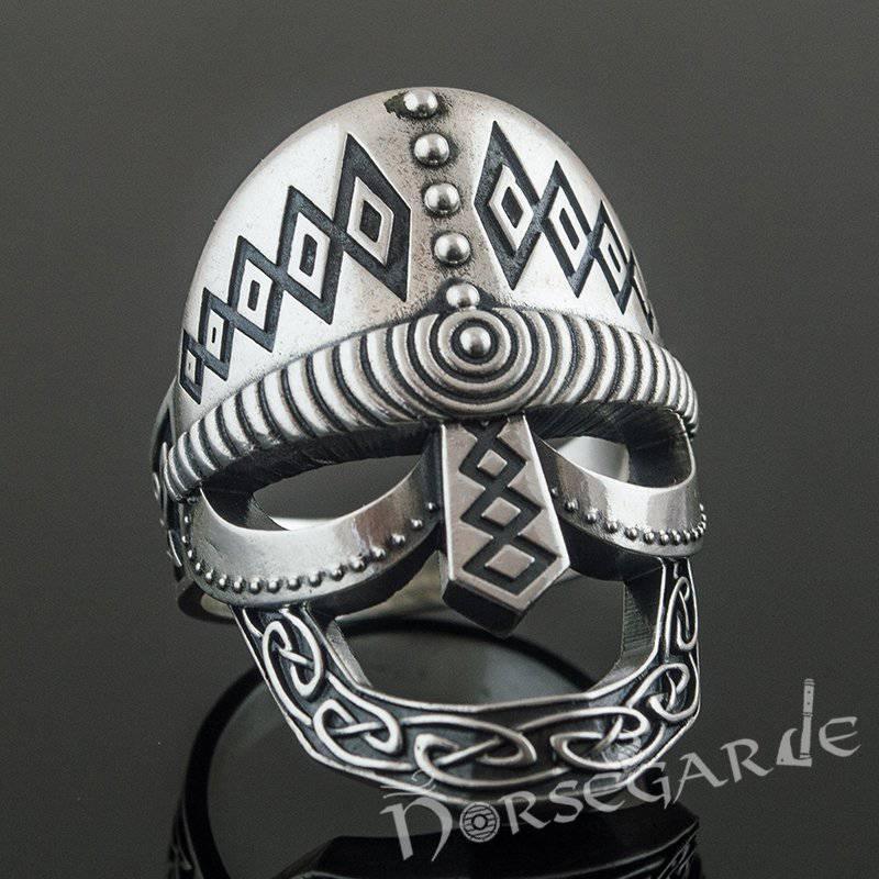 Handcrafted Celtic Warrior Helm Ring - Sterling Silver - Norsegarde
