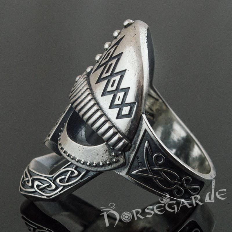Handcrafted Celtic Warrior Helm Ring - Sterling Silver - Norsegarde