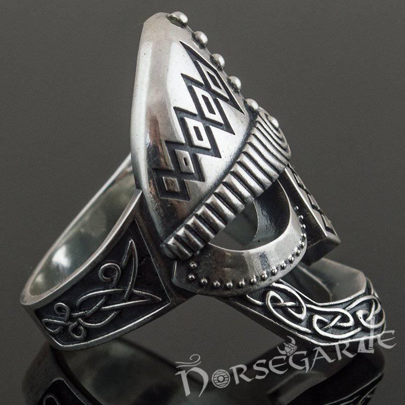 Handcrafted Celtic Warrior Helm Ring - Sterling Silver - Norsegarde