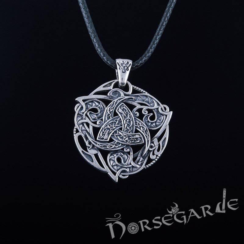 Handcrafted Celtics Horn Triskelion Pendant - Sterling Silver - Norsegarde