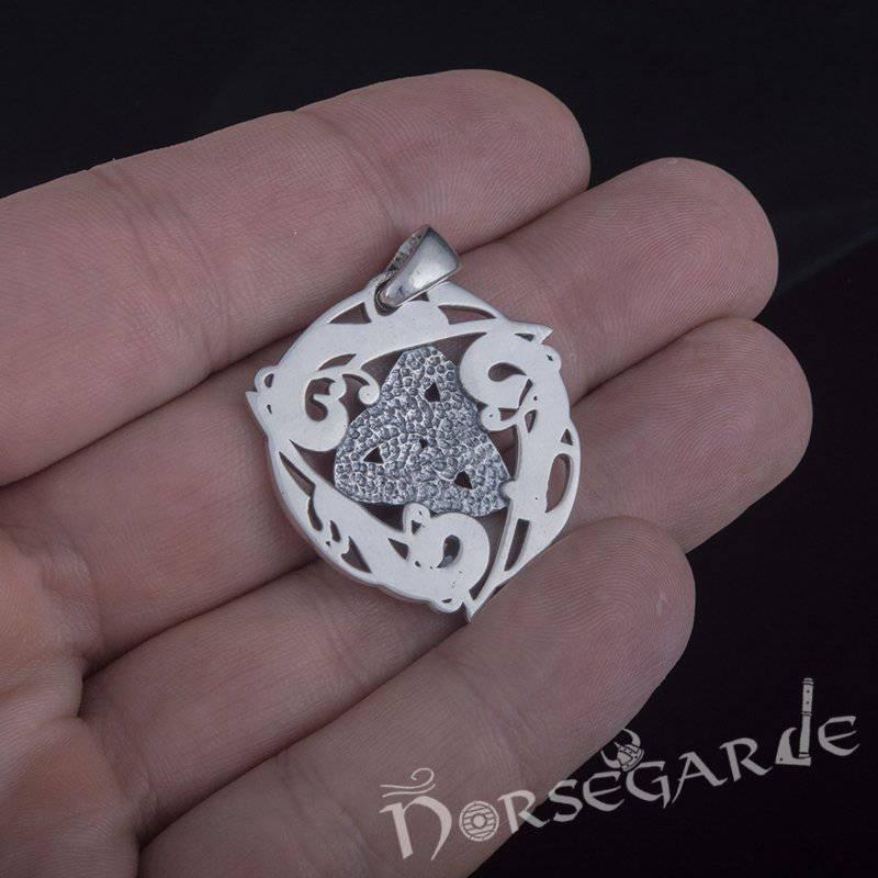 Handcrafted Celtics Horn Triskelion Pendant - Sterling Silver - Norsegarde