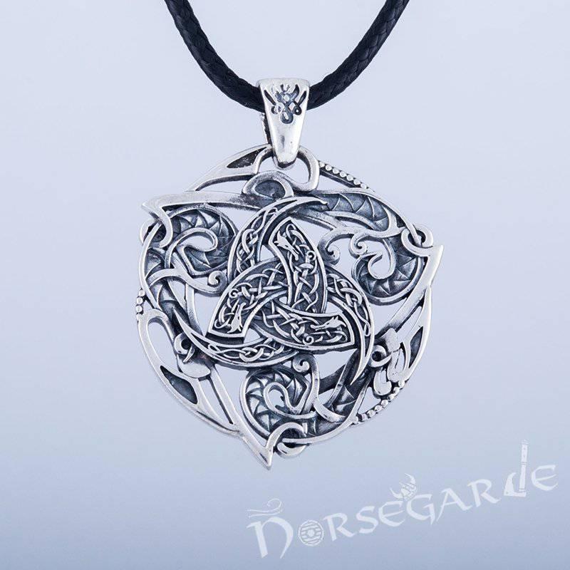 Handcrafted Celtics Horn Triskelion Pendant - Sterling Silver - Norsegarde