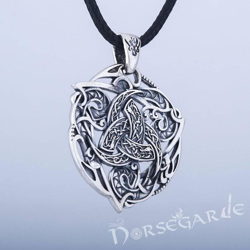 Handcrafted Celtics Horn Triskelion Pendant - Sterling Silver - Norsegarde