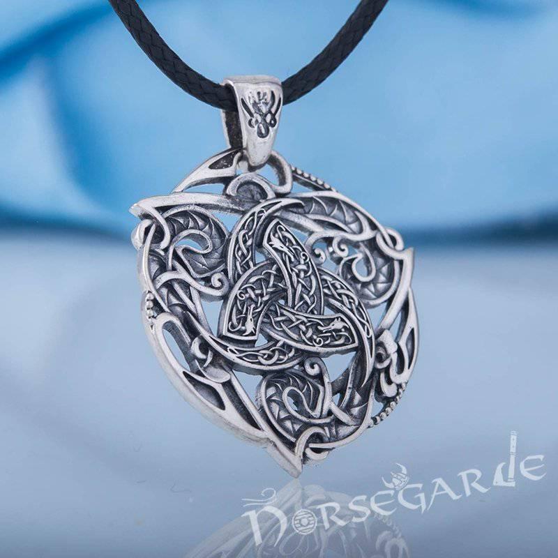 Handcrafted Celtics Horn Triskelion Pendant - Sterling Silver - Norsegarde