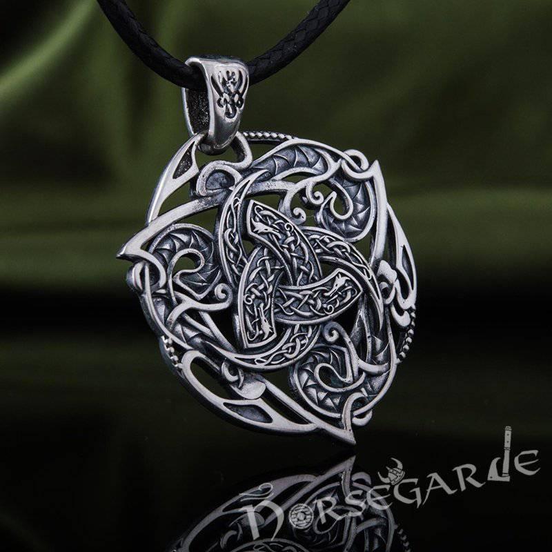 Handcrafted Celtics Horn Triskelion Pendant - Sterling Silver - Norsegarde