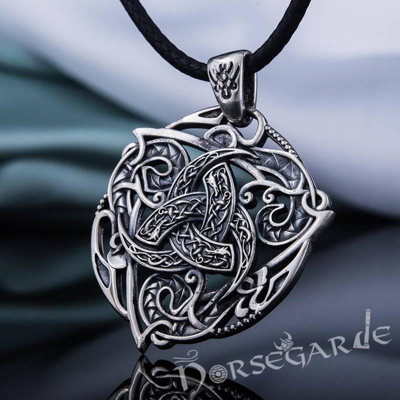 Handcrafted Celtics Horn Triskelion Pendant - Sterling Silver - Norsegarde